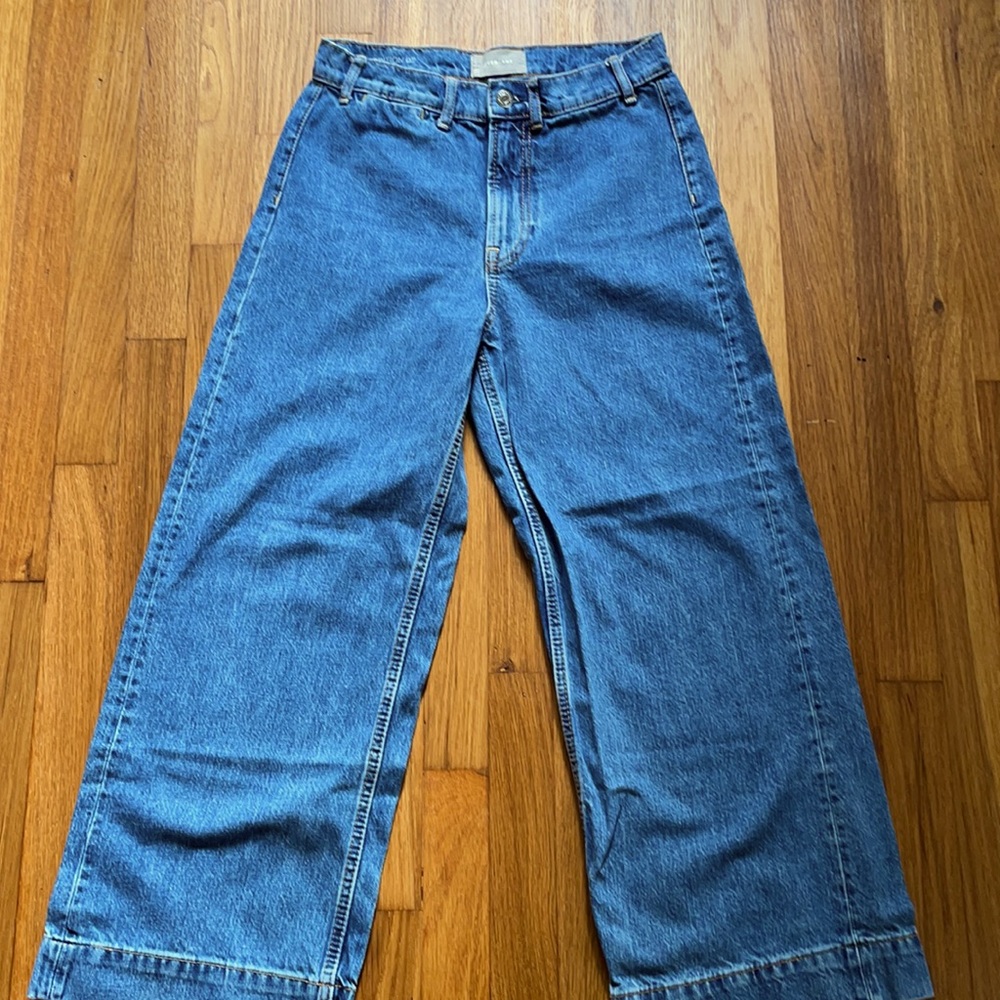 Everlane wide leg crop jeans denim size 27 special edition high rise